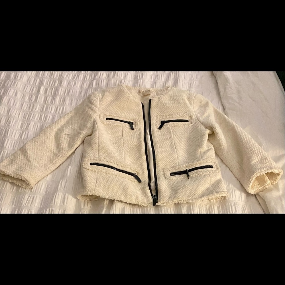 Michael Kors White Tweed Coat